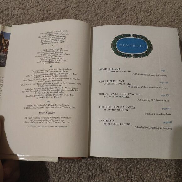 READERS DIGEST Lot of 5 Vintage Condensed Books  1958, 1959, 1966, 1968 - Picture 16 of 16